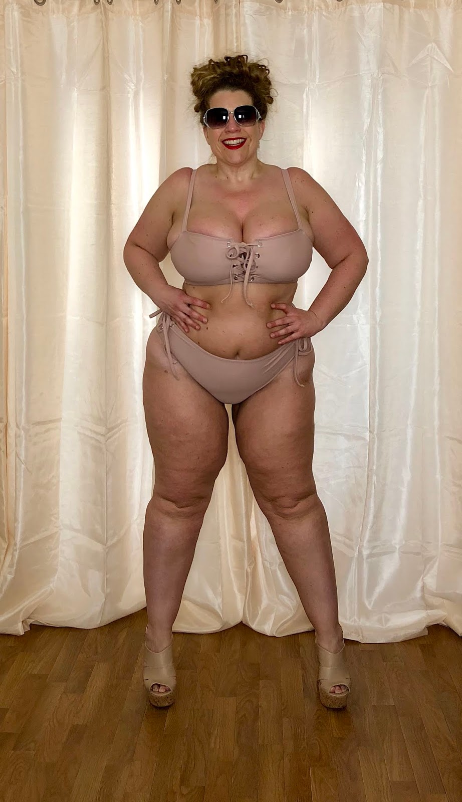 Forever 21+ Plus Size Swimwear 2018: Forever 21 Plus Rose Lace-Up Bikini Top and High-Waist Bikini Bottoms 1X/20 – Detailed Review