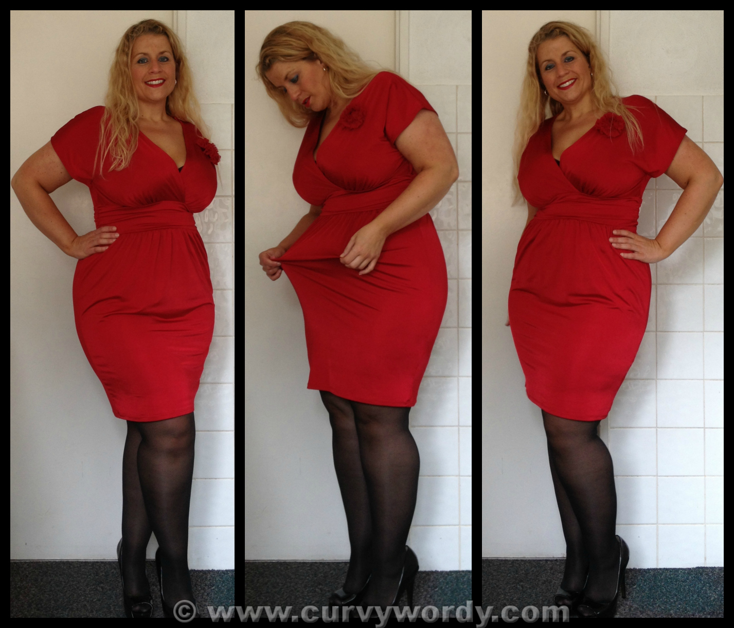 Pepperberry Bravissimo Red Corsage Kimono Dress 14RSC