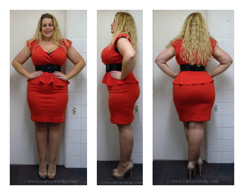 F and F Clothing at Tesco Julia Peplum Ponte Dress in Navy and in Red 14 – Detailed Review
