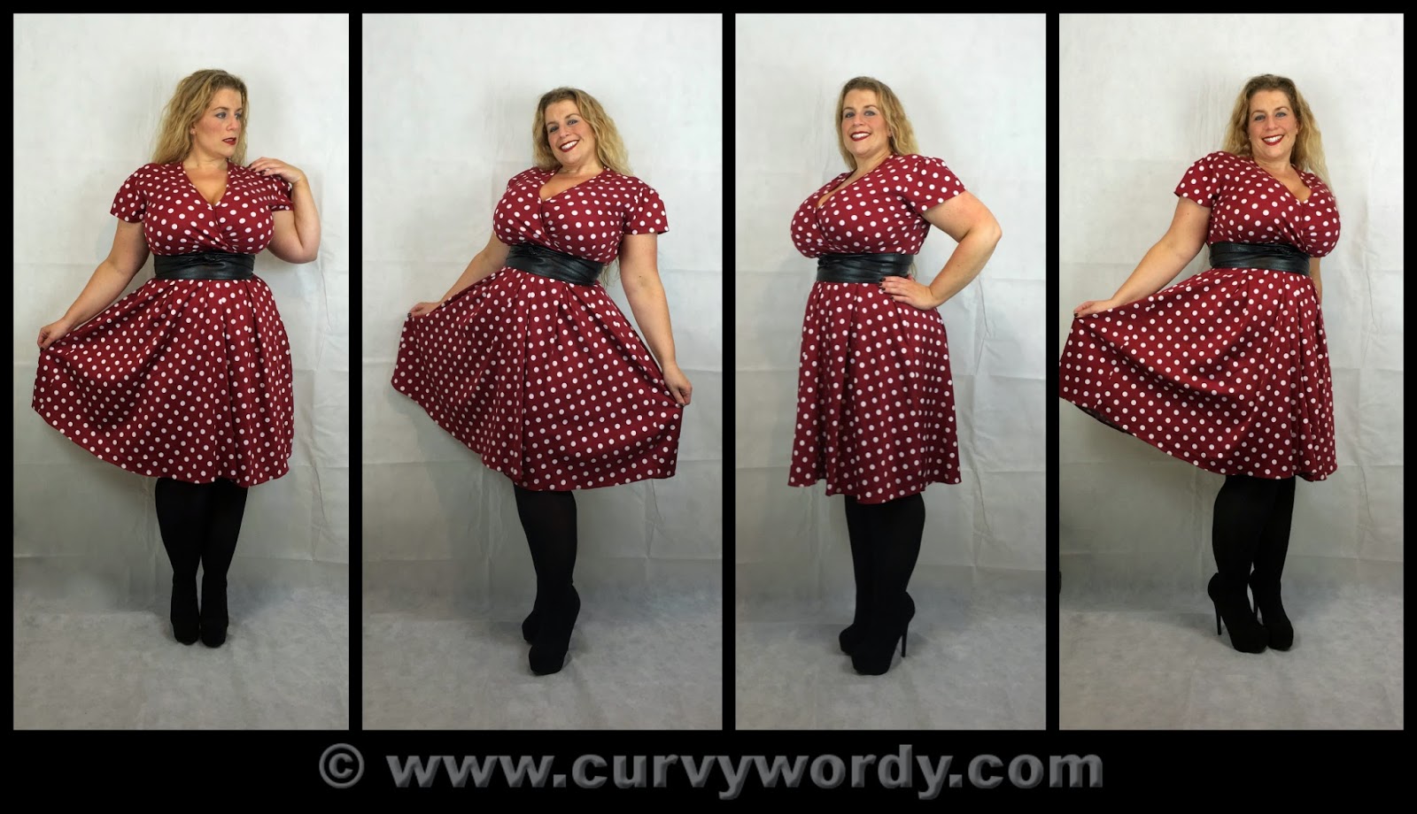 Lady V London Estella Dress: Cream Birdcage Print and Red Wine Polka Dot Print Size 18 – Detailed Reviews