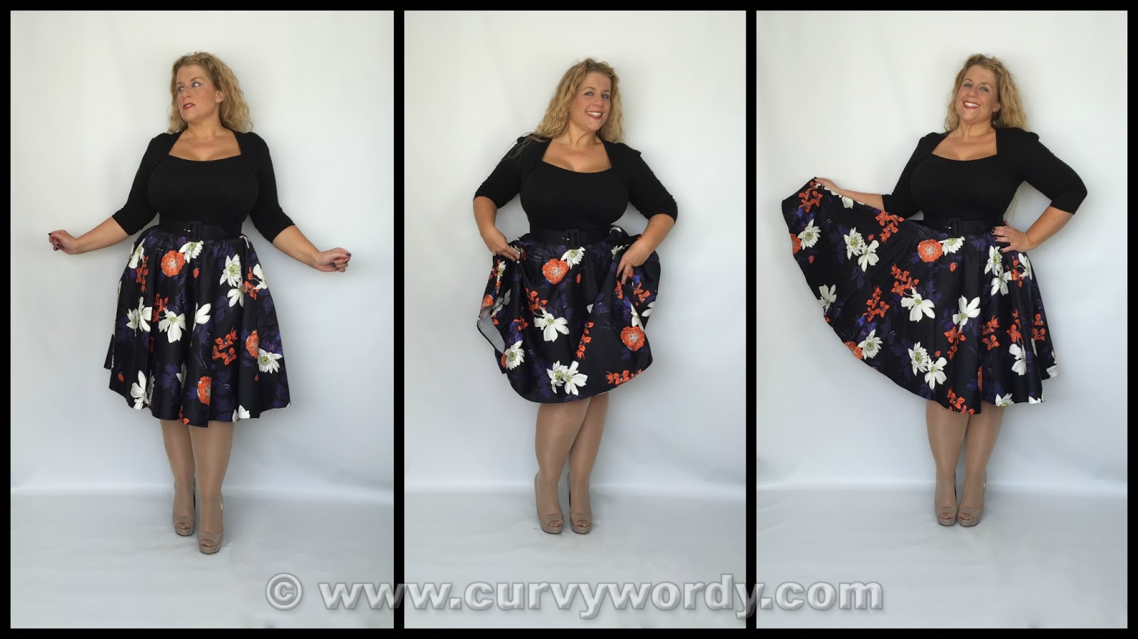 Lady V London: Lady Voluptuous Full Circle Skirt in Pink Lips on Black 16 and Japanese Floral on Black 18 – Detailed Reviews