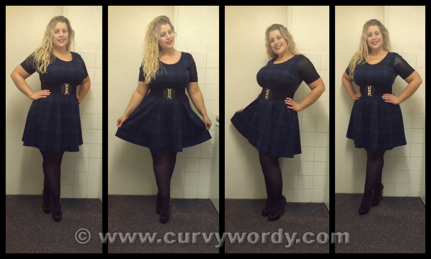 Pink Clove Teal Tartan Skater Dress 16