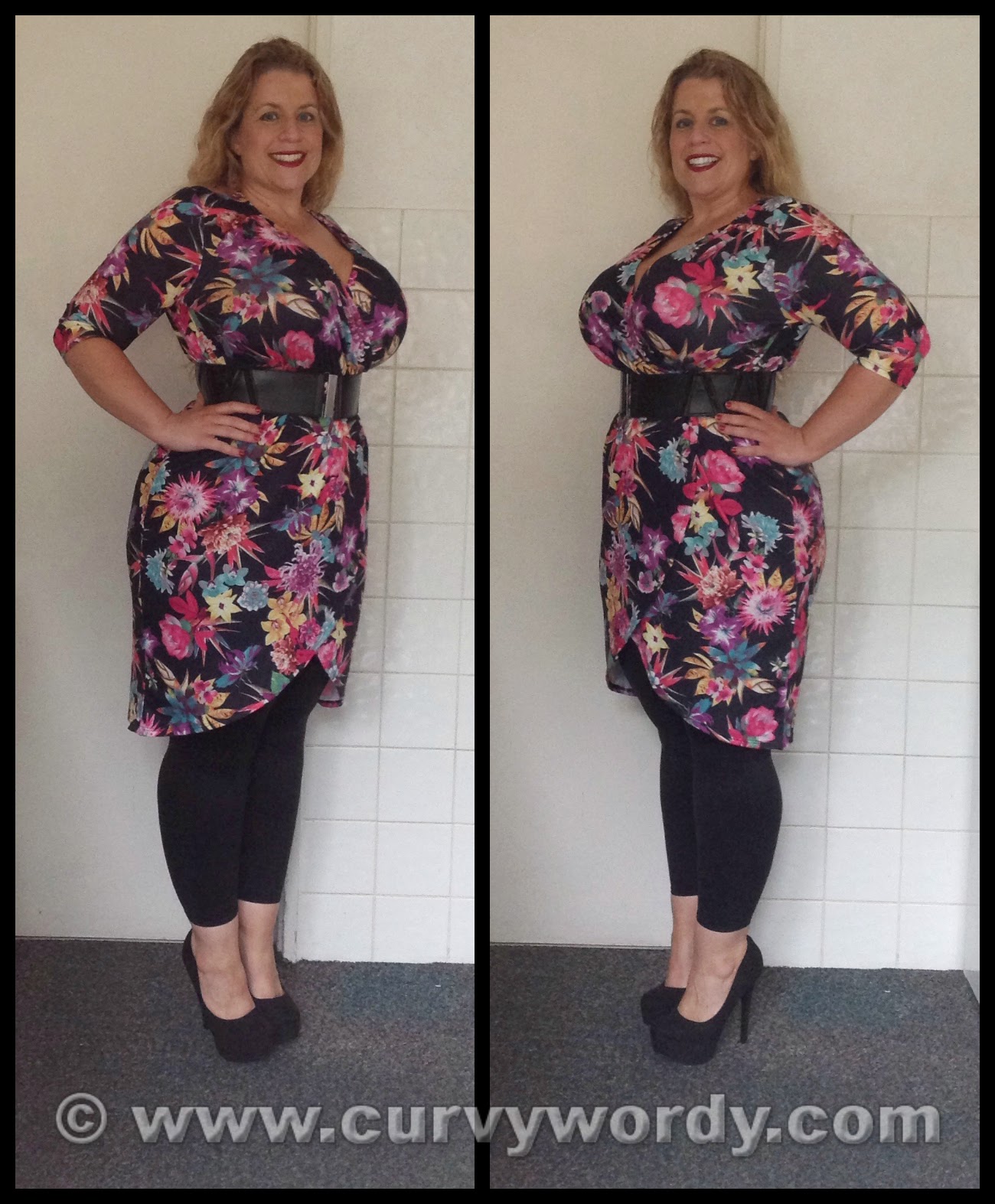 Pink Clove Tropical Print Wrap Dress 16